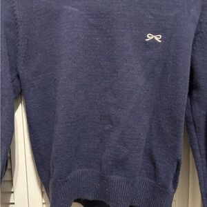 Women's Blue Sweater with Bow Detail